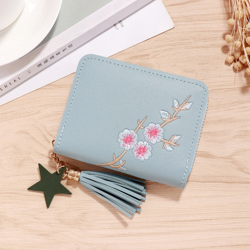 1PC Women Small Wallet Ladies Mini Tassel Wallet Cute Girl Short Zipper Lovely Pu Leather Coin Purse Female Hand Wallet Purse