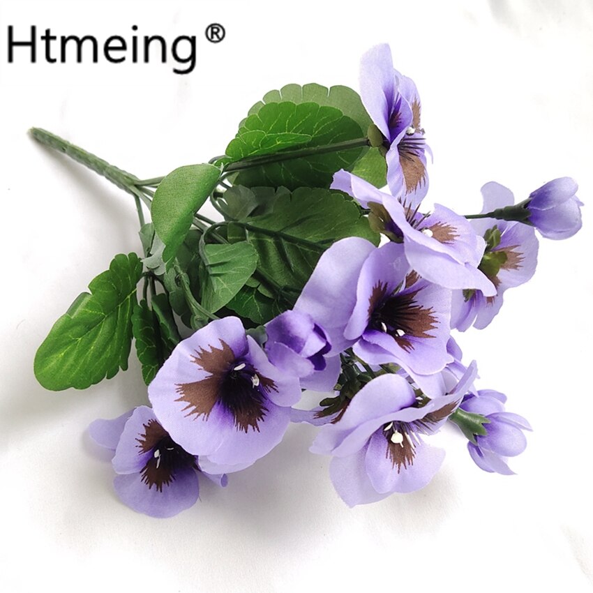 Artificial Pansy Flowers artificial flowers 10 Inch Silk Fake Butterfly Orchid Flower Home office Wedding Decoration