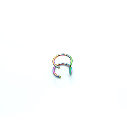 1pcs Women Lips Rings Medical Titanium Steel Fake Nose Ring Septum Piercing Clip on Mouth Ring Fake Piercing Body Clip Hoop