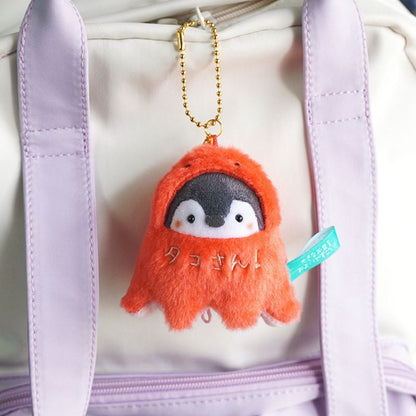 Kawaii Plush Keychain Bag Charm Cartoon Cute Mini Penguin Stuffed Animal Plushies Soft Doll Car Trinket Key Chain Women Girls Keyring Kids Birthday Gifts