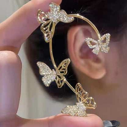 1 Pc Chic Elf Ear Cuff Maple Leaf Hollowed Zircon Leaf Cosplay Fairy Earring Clips for Women Girls Wedding Ear Cuff Jewelry