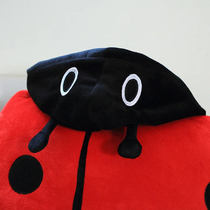 Wearable Lady Bug Plush Toy Sleeping Bag Stuffed Animal Plushie Pillow Shell Funny Party Cosplay Soft Sofa Bed Pillow Cushion Fun Gift