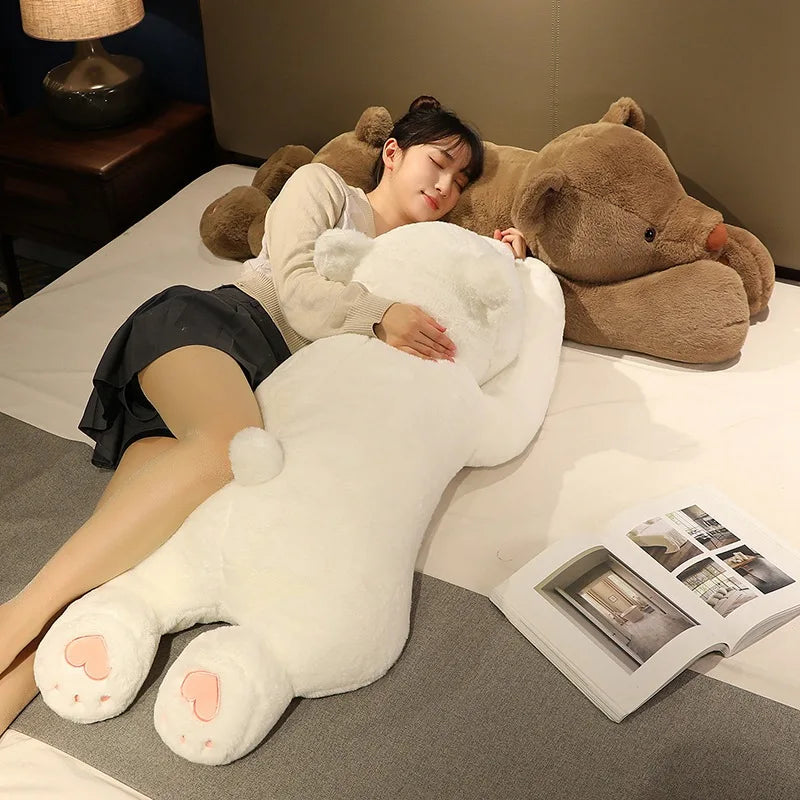 120CM Cute Giant Long Panda Bear Plush Lie Prone Posture Stuffed Animal Doll Toy Pillow Cartoon Kawaii Dolls Girls Kids Gifts