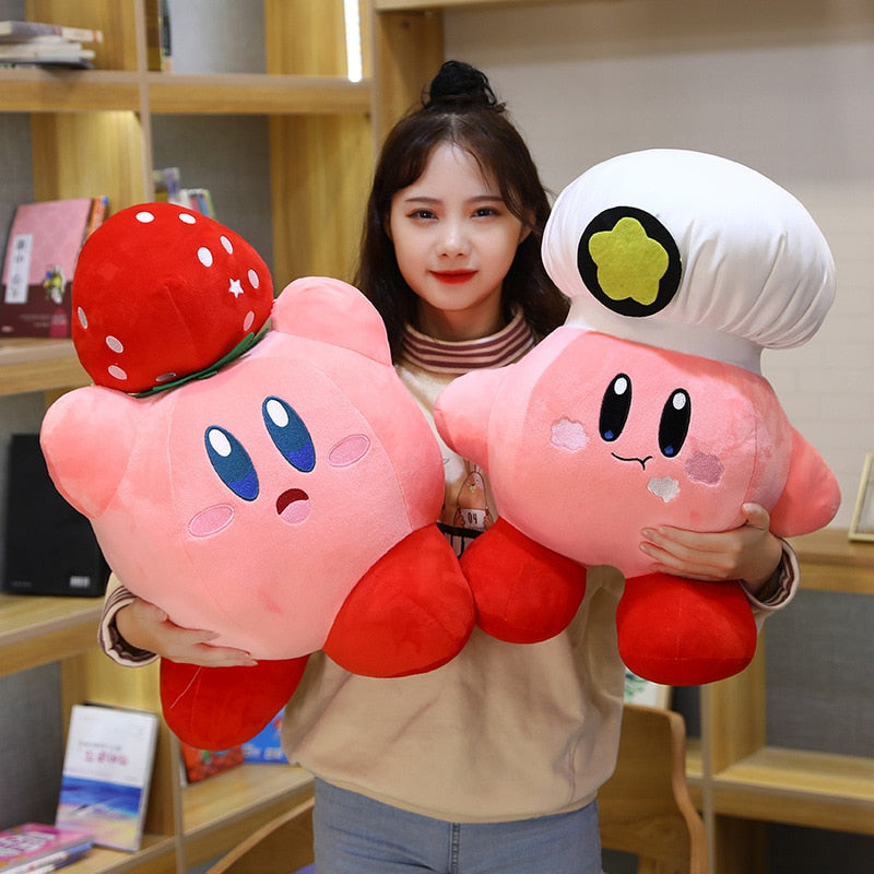 Star Kirby Plush Toys Pillow Cute Chef Love Strawberry Kirby Video Game Plush Doll Soft Stuffed Cartoon Sofa Cushion Birthday Gift for Kids