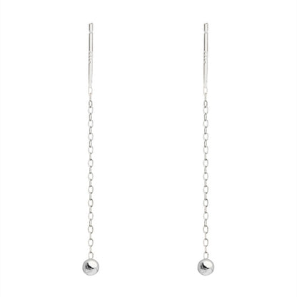 Fashion Stainless Steel Dangle Earring Geometric Ball Long Tassel Chain Drop Earrings For Women Minimalism Ear Line Kpop Jewelry