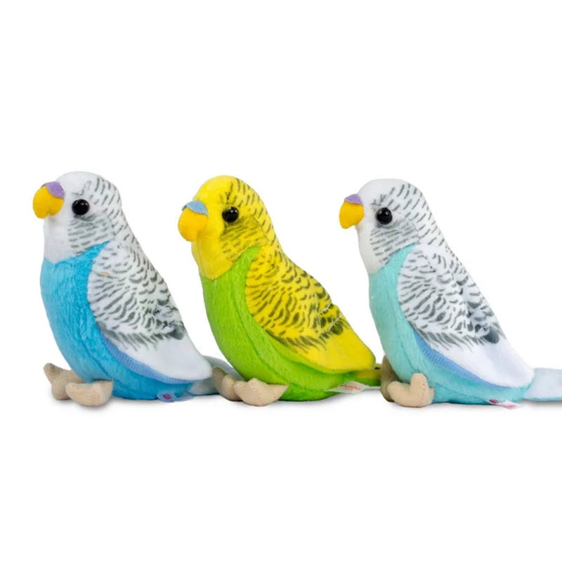 Parrot Plush Toy Parakeet Bird Stuffed Animal Budgerigar Plushies Pink Blue Yellow Green Soft Doll Home Decor Kids Birthday Gift