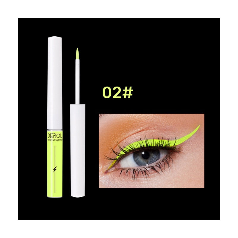 Luminous UV Light Neon Eyeliner Pen Eyes Makeup Red Waterproof Yellow Purple Red Color Liquid Eye Liner Pencil Make Up Cosmetics