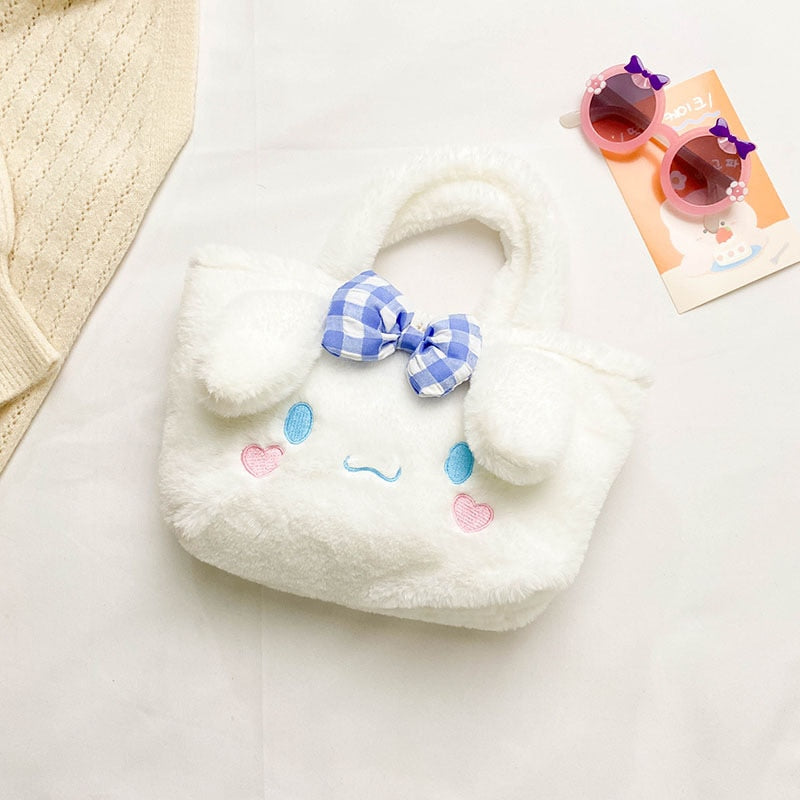 Cute Cartoon Sanliou Plush Toys New Kuromi Handbag Candy Bag Wallet Anime Hairpin Ornaments Cinnamoroll Kawaii Leisure Shopping