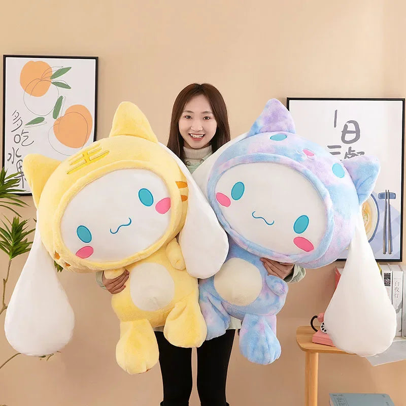 GIANT Sanrio Plush Set Kawaii Cinnamoroll Stuffed Animal Toys Yellow & Blue Puppy Dog Pillow Comfort Bed Sofa Big Large Soft Dolls Kids Birthday Gift