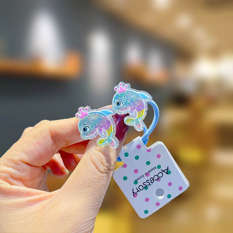 Children Sequins Floral Elastic Hair Bands Rubber Band Hair Tie Princess Kawaii Hair Rope Headwear Girls Kids Hair Accessories