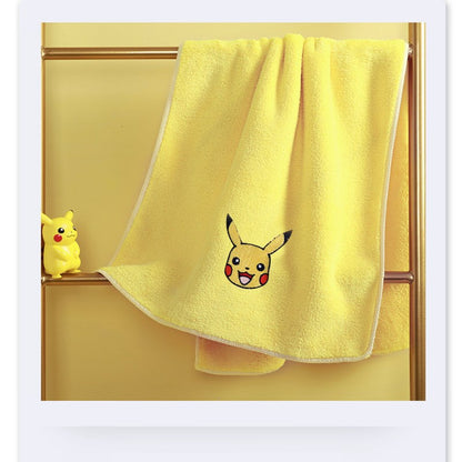 Pokmon Coral Fleece Towel Individually Packed Soft and Strong Absorbent Pikachu Face Towel No Hair Loss Household Goods