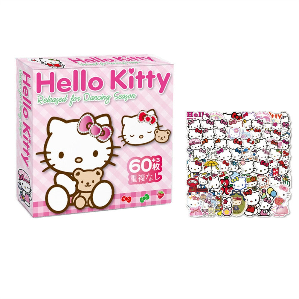 60Pcs Sanrio Hello Kitty Kuromi Cinnamoroll Pochacco Stickers for Kids Girls DIY Laptop Phone Diary Cute Cartoon Sanrio Sticker