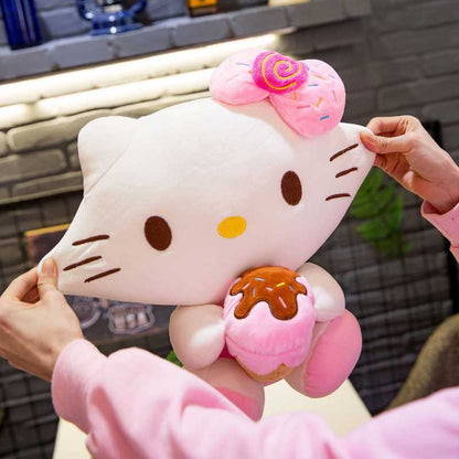 Hello Kitty Kawaii Plush Toys Dolls Ice Cream Soft Stuffed Pillow Anime Animal Decor Christmas Gift Plushies For Girl Gifts Kids