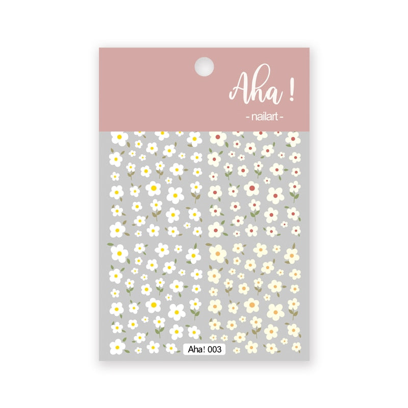 1Sheet Korean White Cloud Blue Nail Art Sticker 3D Star Moon Decal Pure Twilight Self-adhesive Manicure Slider Accessories RE#53