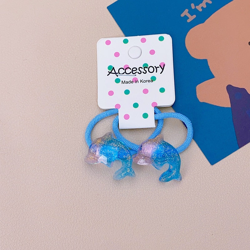 Children Sequins Floral Elastic Hair Bands Rubber Band Hair Tie Princess Kawaii Hair Rope Headwear Girls Kids Hair Accessories
