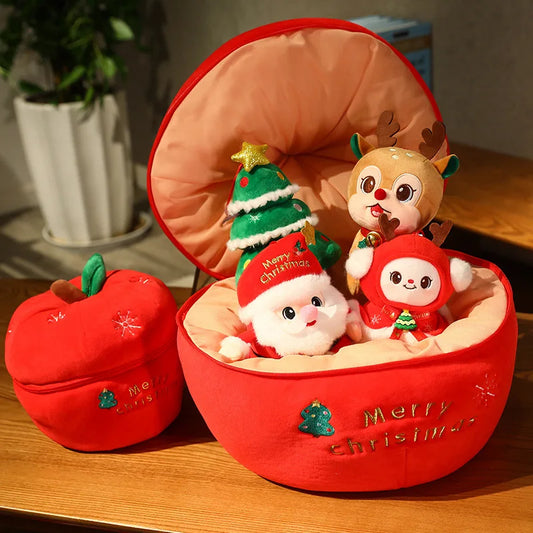 Christmas Day Decorative Pillow Cute Snowman Christmas Tree House Reindeer Plush Toy Super Soft Christmas Gift