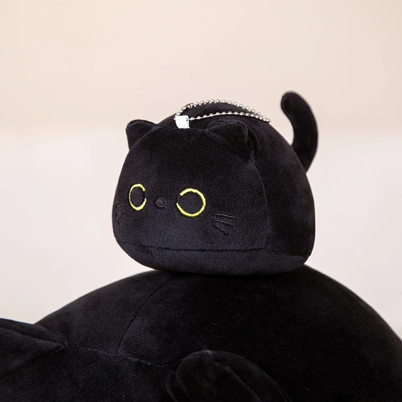 Black Cat Plush Pillow Cuddly Little Kitten Stuffed Animal Plushies Throw Fat Fluffy Kitty Kawaii Cute Squishy Peluche Pelucia Toy Kids Birthday Gift
