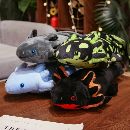 45/80cm Cute Axolotl Plush Toy New Salamander Stuffed Plushies Doll Kawaii Hexagonal Dino Soft Kids Toys Halloween Decor Gift