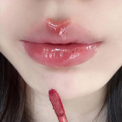 Little Bear Crystal Frozen Strawberry Glossy Lip Glaze Mirror Whitening Nude Doodle Lip Korean Makeup y2k Cosmetics Lipsticks