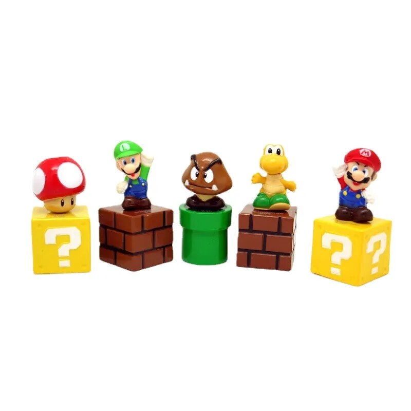 5pcs/set Super Marios Action Figure Luigi Yoshi Model Doll Cake Decoration Car Ornaments Anime Peripherals Children Toys Gifts