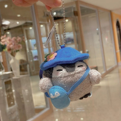 Kawaii Plush Keychain Bag Charm Cartoon Cute Mini Penguin Stuffed Animal Plushies Soft Doll Car Trinket Key Chain Women Girls Keyring Kids Birthday Gifts