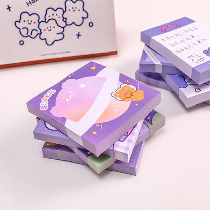 50pcs Kawaii planet bear rabbit Planner Sticky Notes Memo Pad Stationary Flakes School Supplies Decorative Cute N Times Sticky