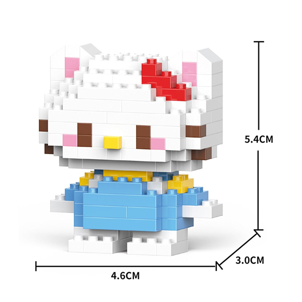 Hello Kitty Building Block Assembled Toys Decorative Ornament Sanrio Anime Figure Kuromi Model My Melody Children's Puzzle Gift