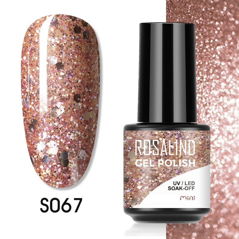 ROSALIND 7ML Gel Polish Glitter Nail Polish All For Nails Manicure Nails Art Base Top Coat UV Semi Permanent Gel Varnishes