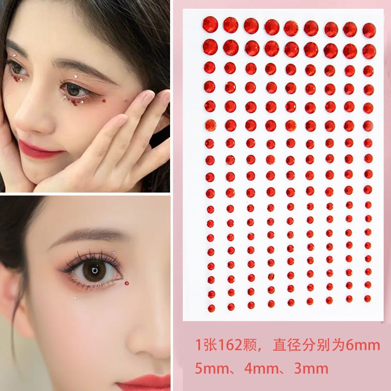 Disposable Tattoo Stickers 3D Face Jewelry Crystal Diamond DIY Eyes Face Body Rhinestones Waterproof Makeup Art Party Decoration
