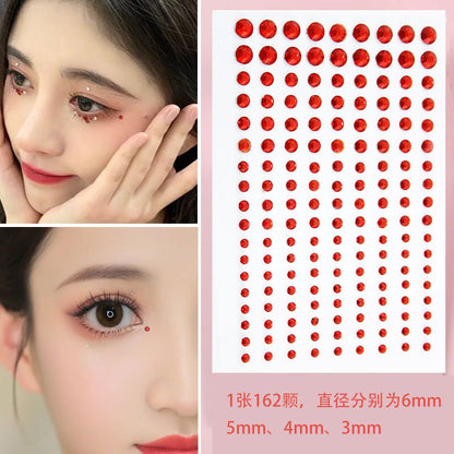 Disposable Tattoo Stickers 3D Face Jewelry Crystal Diamond DIY Eyes Face Body Rhinestones Waterproof Makeup Art Party Decoration