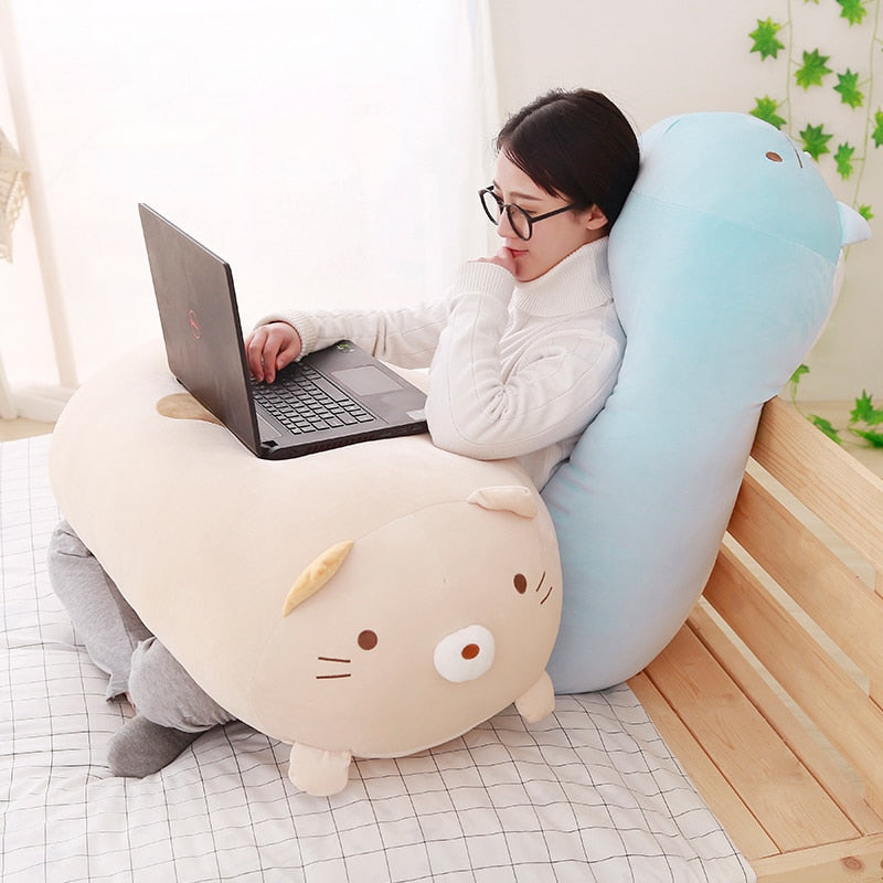 Long Cat Pillow 90cm Soft Stuffed Animal Plushies Sofa Bed Cushion Cute Kawaii Dog Kitty Dinosaur Pig Penguin Frog Unicorn Deer Totoro Bear Plush Kitten Kid Birthday Gift