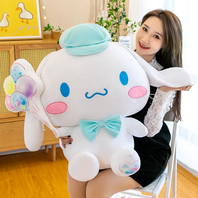 60cm Sanrio Kawaii Balloon Cinnamoroll Dog Plush Toy Pillow Stuffed Animal Comfort Soft Doll Kid Birthday Gift Cartoon Anime Toy