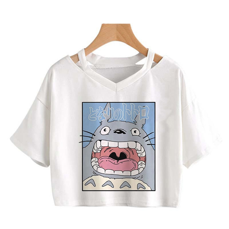 Kawaii cat Harajuku Funny Cartoon T Shirt Women Cute Anime Graphic Vintage T-shirt 90s Ullzang Tshirt Fashion Top Tees Female