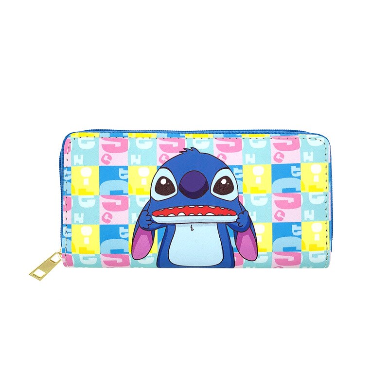 New Disney Women Wallet Stitch Cartoons Long PU Coin Purse Bag for Phone Card Holder Cute Printing Fashion Money Clip Clutch Bag