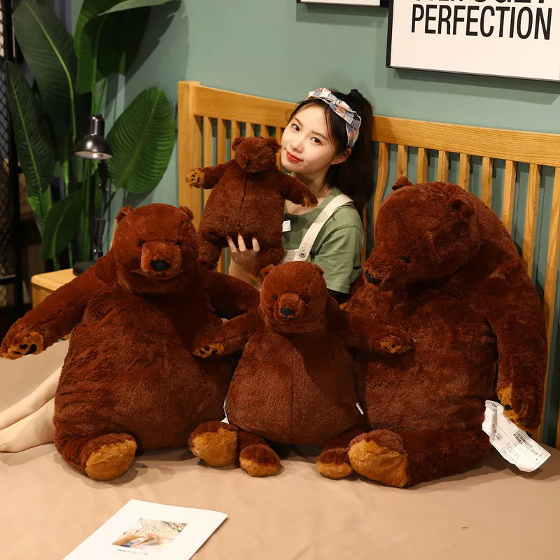 40cm -100cm simulation DJUNGELSKOG Brown Bear Giant Plush Teddy Bear Toy Stuffed Animals Soft Cushion Girl Kids Birthday Gift