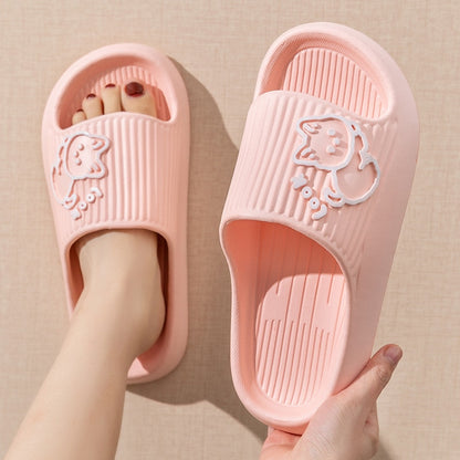 Summer Slippers Bathroom Platform Non-Slip Home Bear Cartoon Flip Flops Beach Women Slipper Sandals Slides Indoor Outdoor