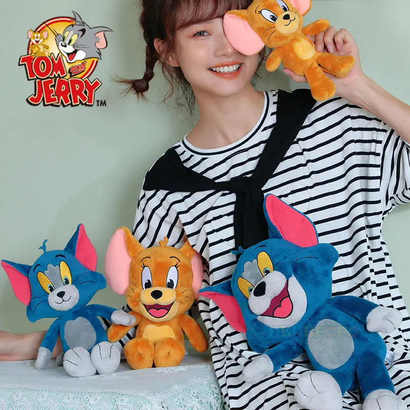 Tom And Jerry Plush Toy Cartoon Movie Cat Tuffy Nibbles Mouse Plushies Stuffed Animals Soap Action Figure Studio Doll Toys