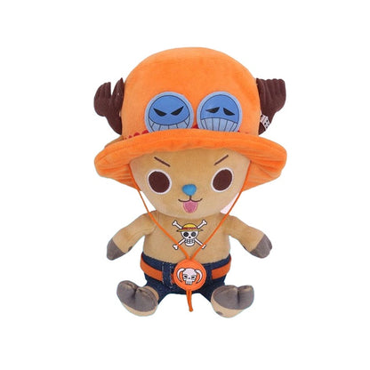 New 14-25cm One Piece Plush Toys Anime Figure Luffy Chopper Ace Law Cute Doll Cartoon Stuffed Keychain Pendants Kids Xmas Gifts