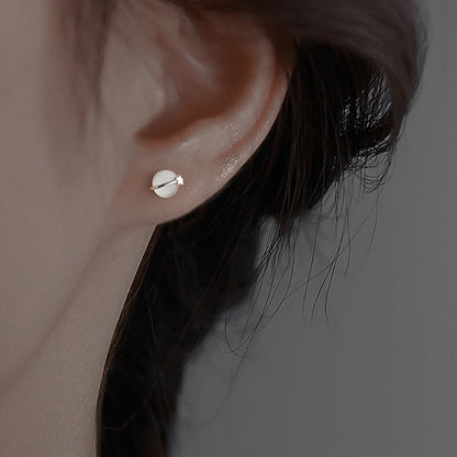 Fashion Astronaut Star Moon Stud Earrings Women Silver Color Zircon Asymmetric Lovely Mini Ear Pierced Studs Party Jewelry Gifts