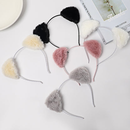 Cat Ears Headband for Women Cartoon Plush Hair Band Anime Cosplay Cute Face Wash Hair Hoop Headware Girls Hair Accessories