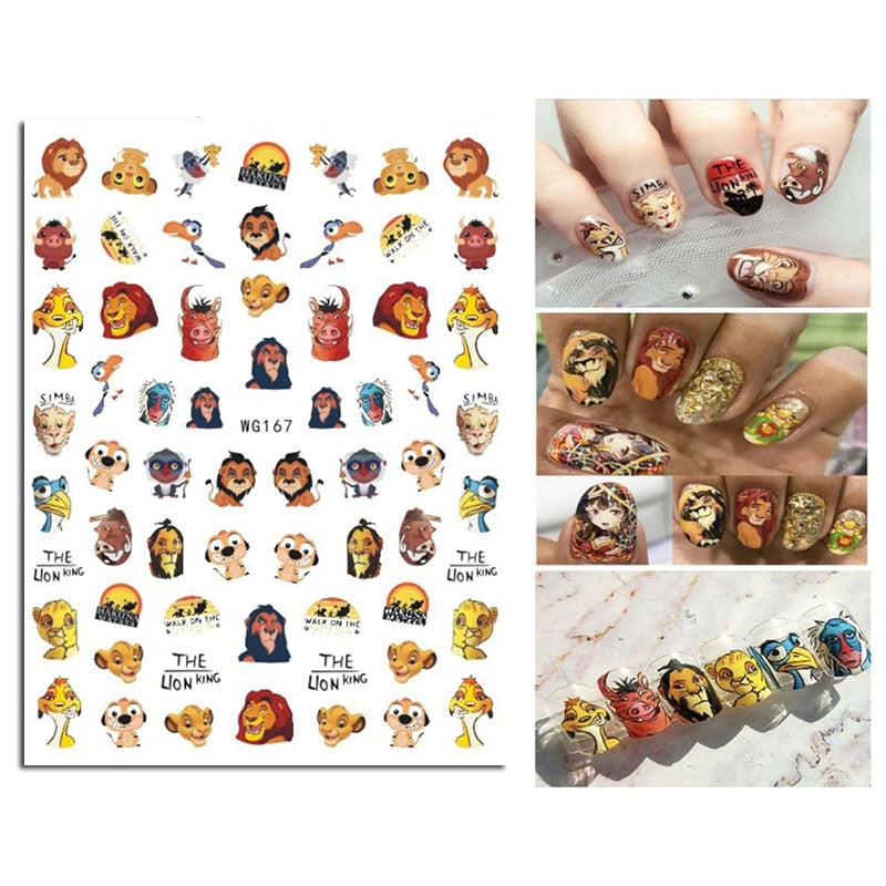 Cute Anime Character Series Nail Stickers Nail Art Supplies Disney Mickey Stitch Donald Duck 3D Stickers Nail Art Decorations