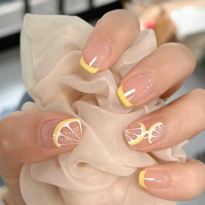 24Pcs Ballerina False Nails with Glue Short Nail Beauty Tools Press on Fake Nails Full Cover Artificial Nails Tips Manicure