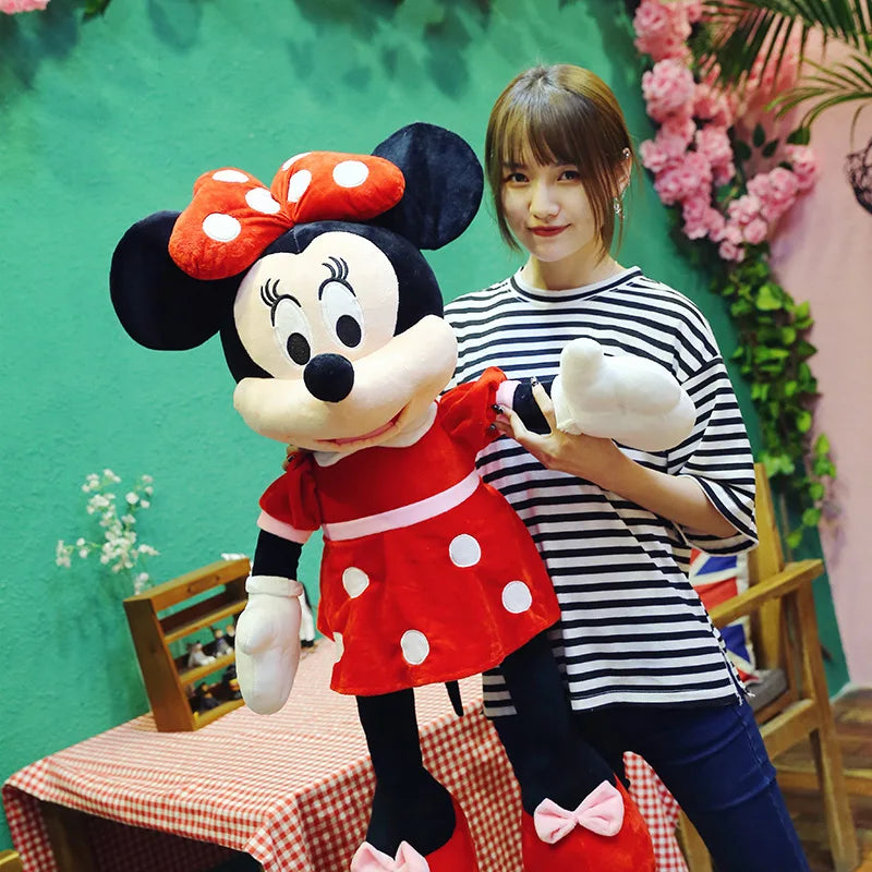 Mickey Mouse Stuffed Animals Big Giant Disney Plushies Minnie Mouse Plush Toys Cartoon Soft Dolls Cute Kids Children Birthday Gift