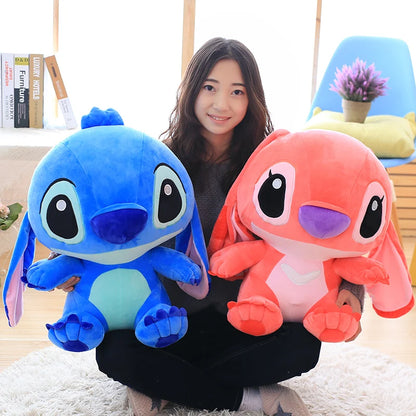 Big Size Disney Stitch Plush Toys Kawaii Soft Blue Pink Elf Disney Stitch Stuffed Doll Cartoon Anime Movie Christmas Gift