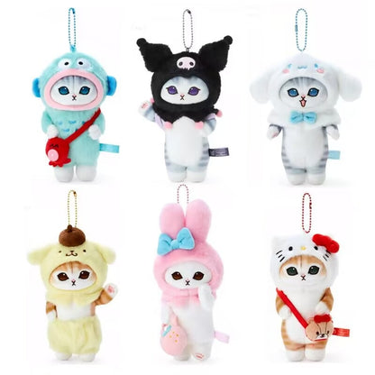 Sanrio Kawali Kuromi Hello Kitty My Melody Cinnamoroll Pillow Cat Plush Toys Plushie Keychain Stuffed Doll for Kids gift