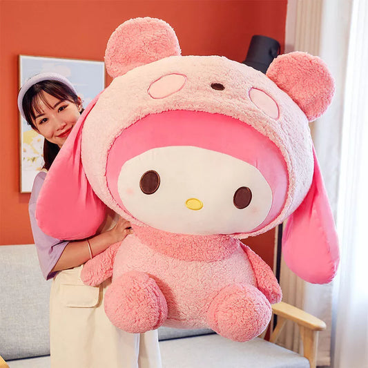 Oversized Sanrio My Melody Transform Into A Panda Giant Throw Pillow Plushie Stuffed Kawaii Doll Plush Toy Hello Kitty Plush Gift