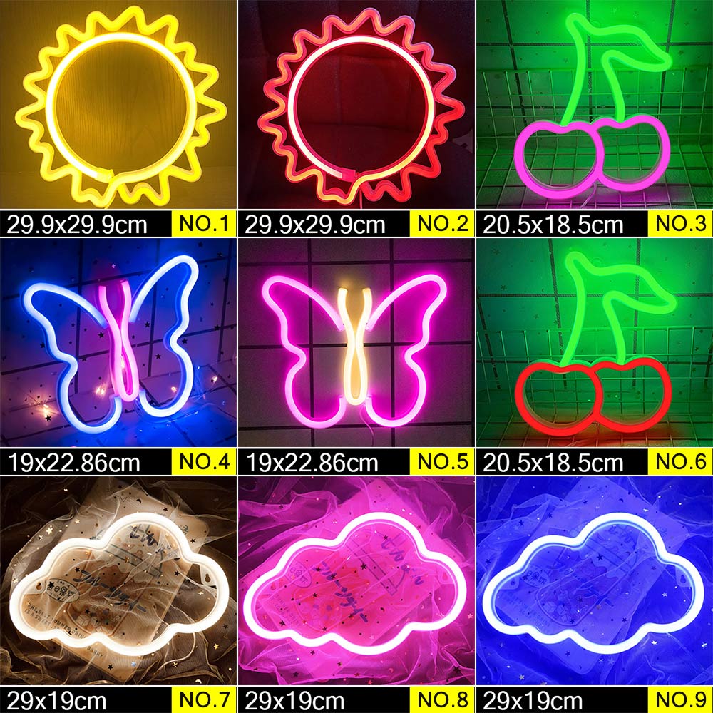 Wholesale LED Neon Night Light Sign Wall Art Sign Night Lamp Xmas Birthday Gift Wedding Party Wall Hanging Neon Lamp Home Decor