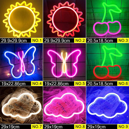 Wholesale LED Neon Night Light Sign Wall Art Sign Night Lamp Xmas Birthday Gift Wedding Party Wall Hanging Neon Lamp Home Decor