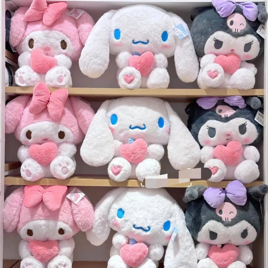 Sanrio Plushies Toys 30/45/60cm Kuromi Cinnamonroll Hearts Series Stuffed Plush Dolls Cute Soft Plushy Christmas Gifts For kids