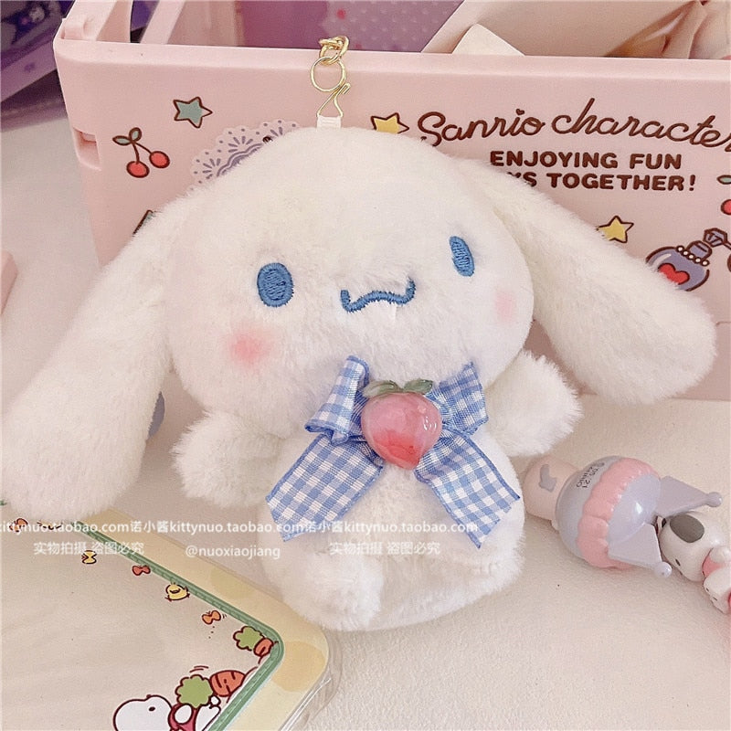 Kawaii Sanrio My Melody Kuromi Cinnamoroll Plush Doll Key Chain Pendant Schoolbag Decoration Girls Christmas Gift Home Furnishing